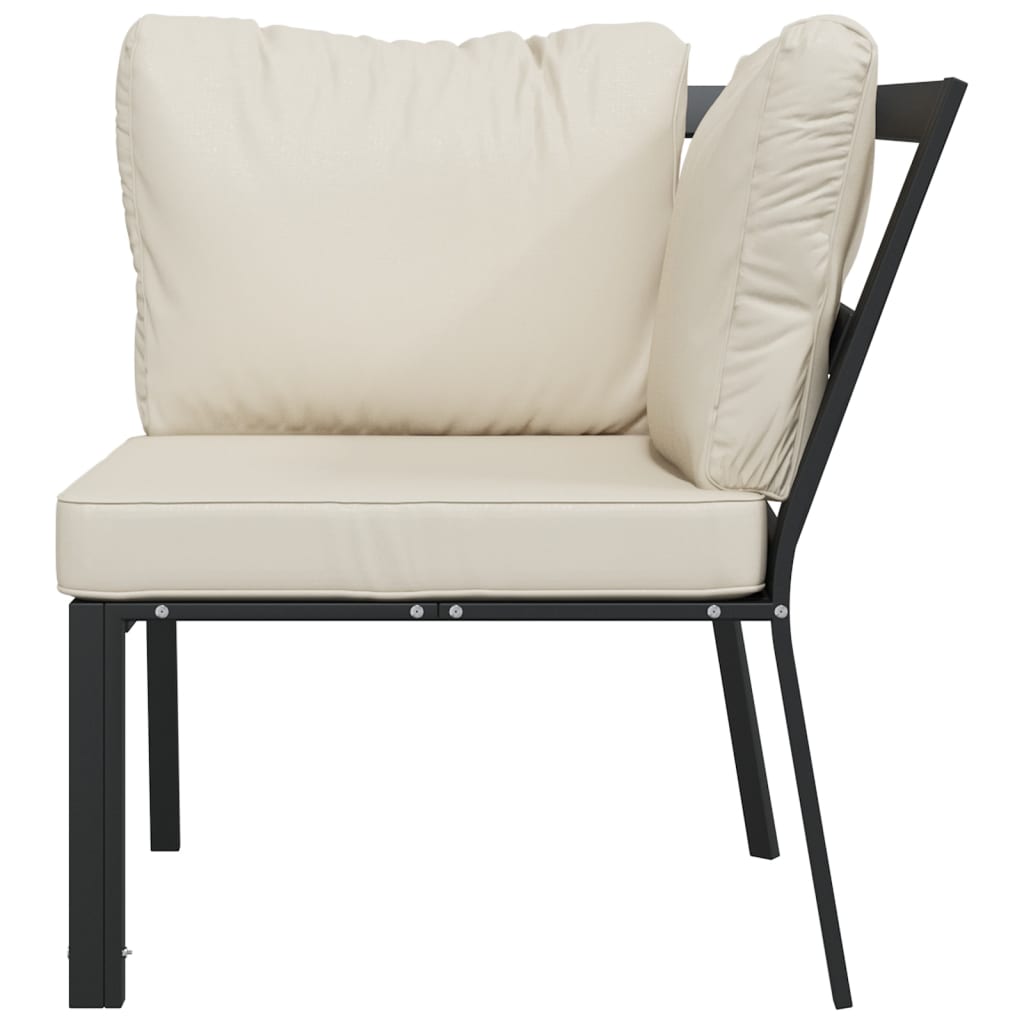 vidaXL Cadeira de jardim com almofadões cor areia 76x76x79 cm aço