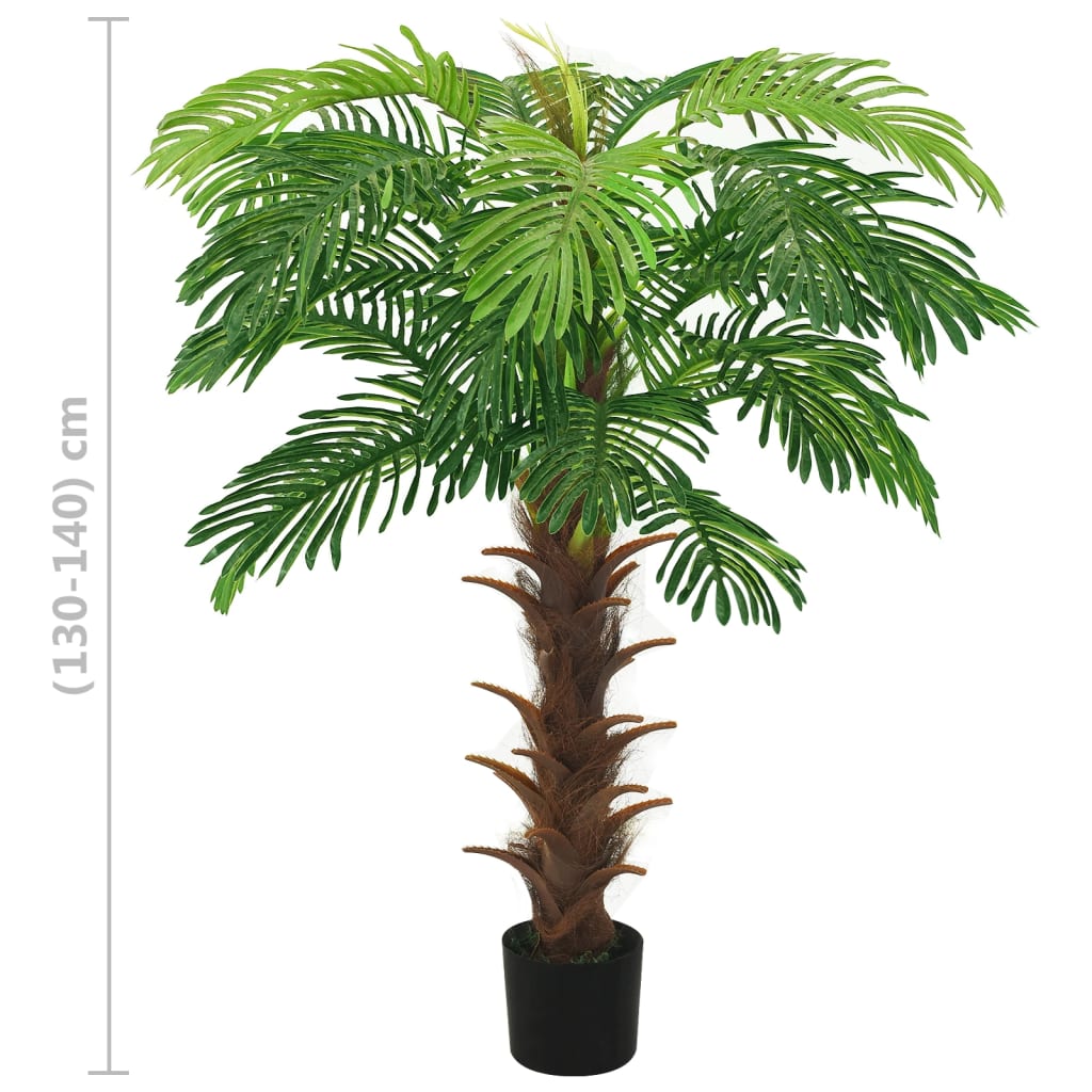 vidaXL Palmeira cica artificial com vaso 140 cm verde