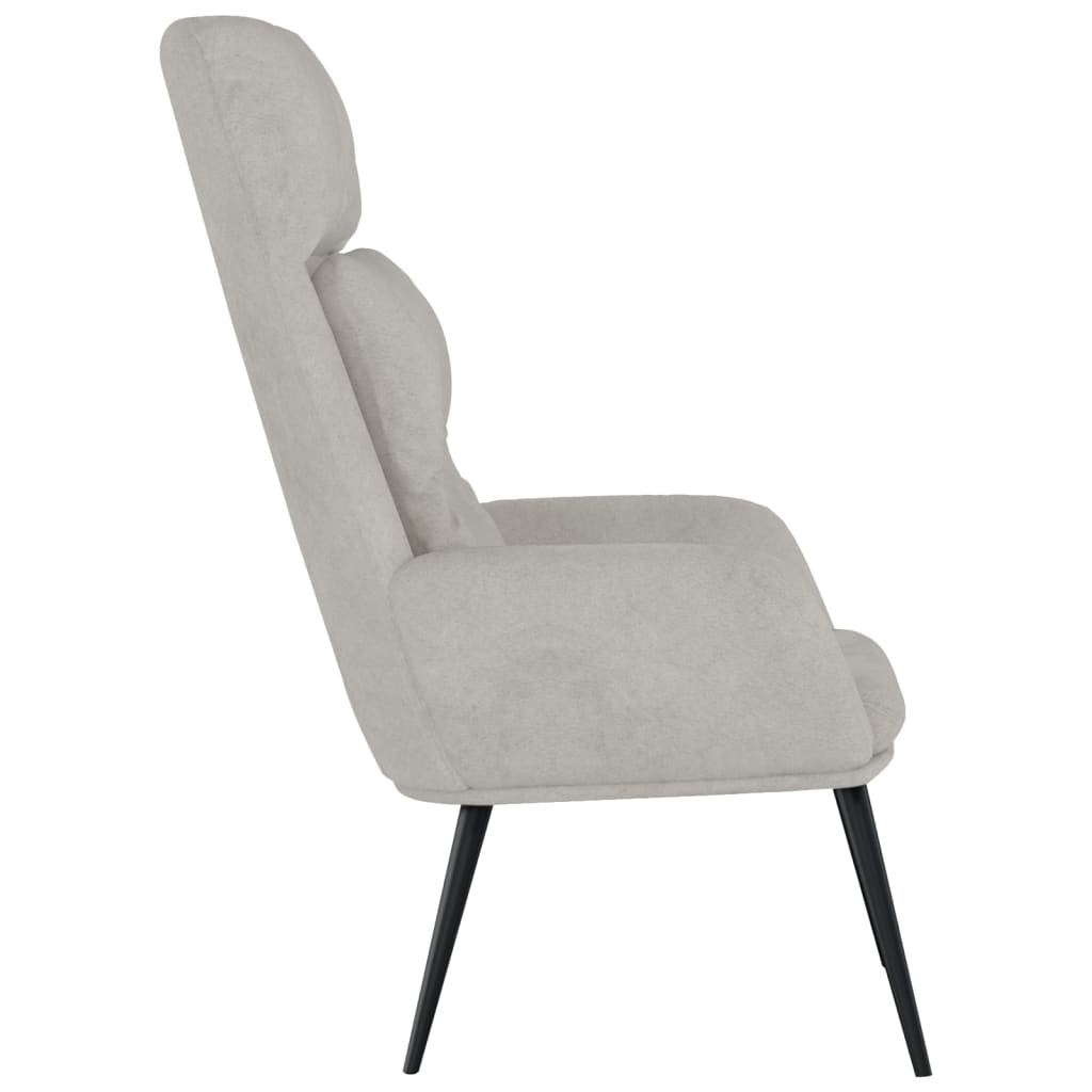 vidaXL Cadeira de descanso camurça artificial cinzento-claro