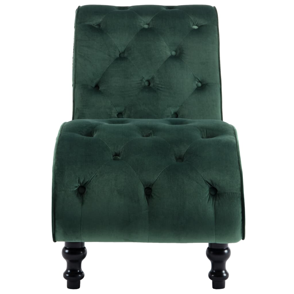 vidaXL Chaise longue em veludo verde