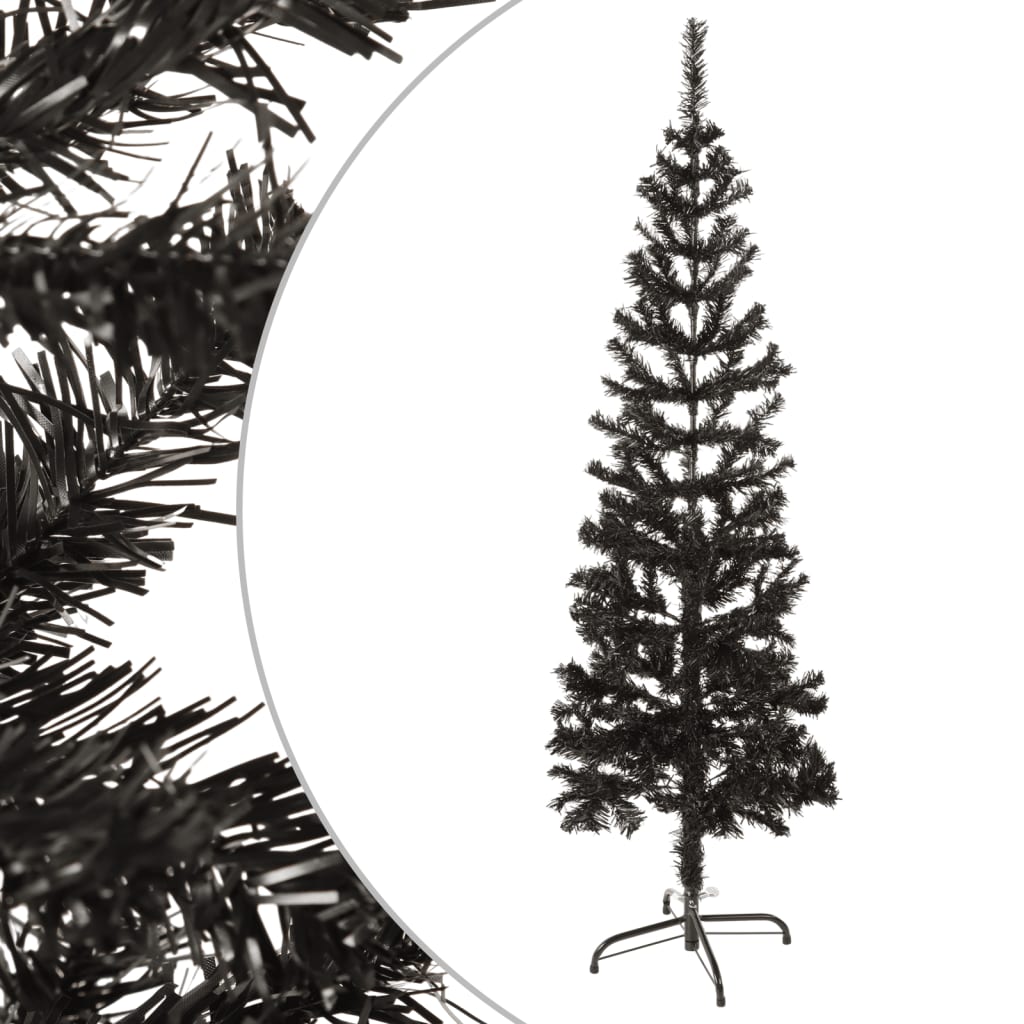 vidaXL Árvore de Natal fina 120 cm preto
