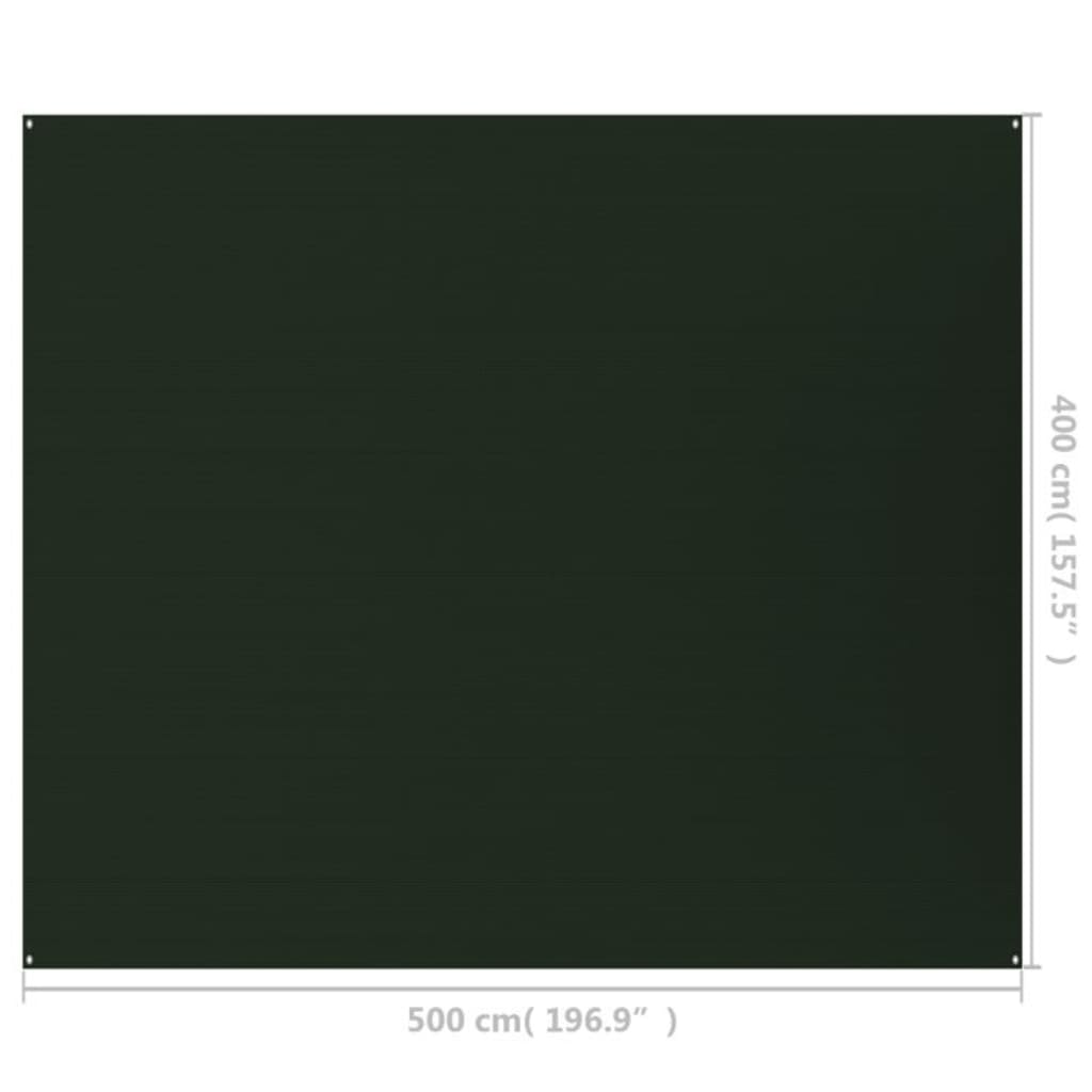 vidaXL Tapete de campismo para tenda PEAD 400x500 cm verde-escuro