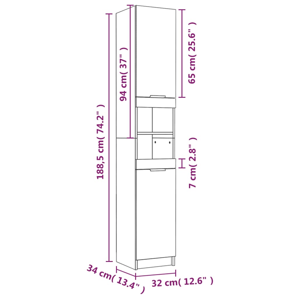 vidaXL 4pcs conj. armários de casa de banho madeira processada branco