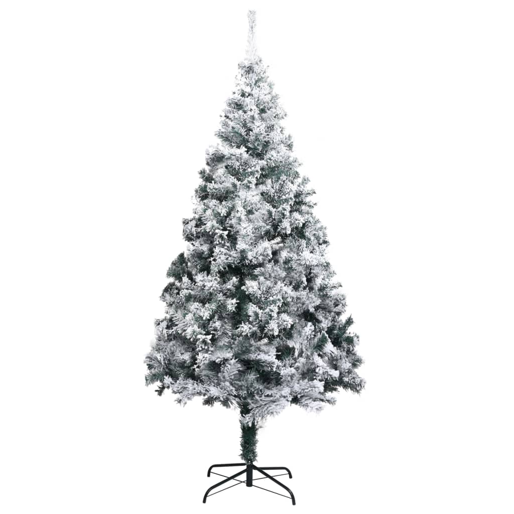 vidaXL Árvore de Natal artificial c/ flocos de neve 180 cm PVC verde