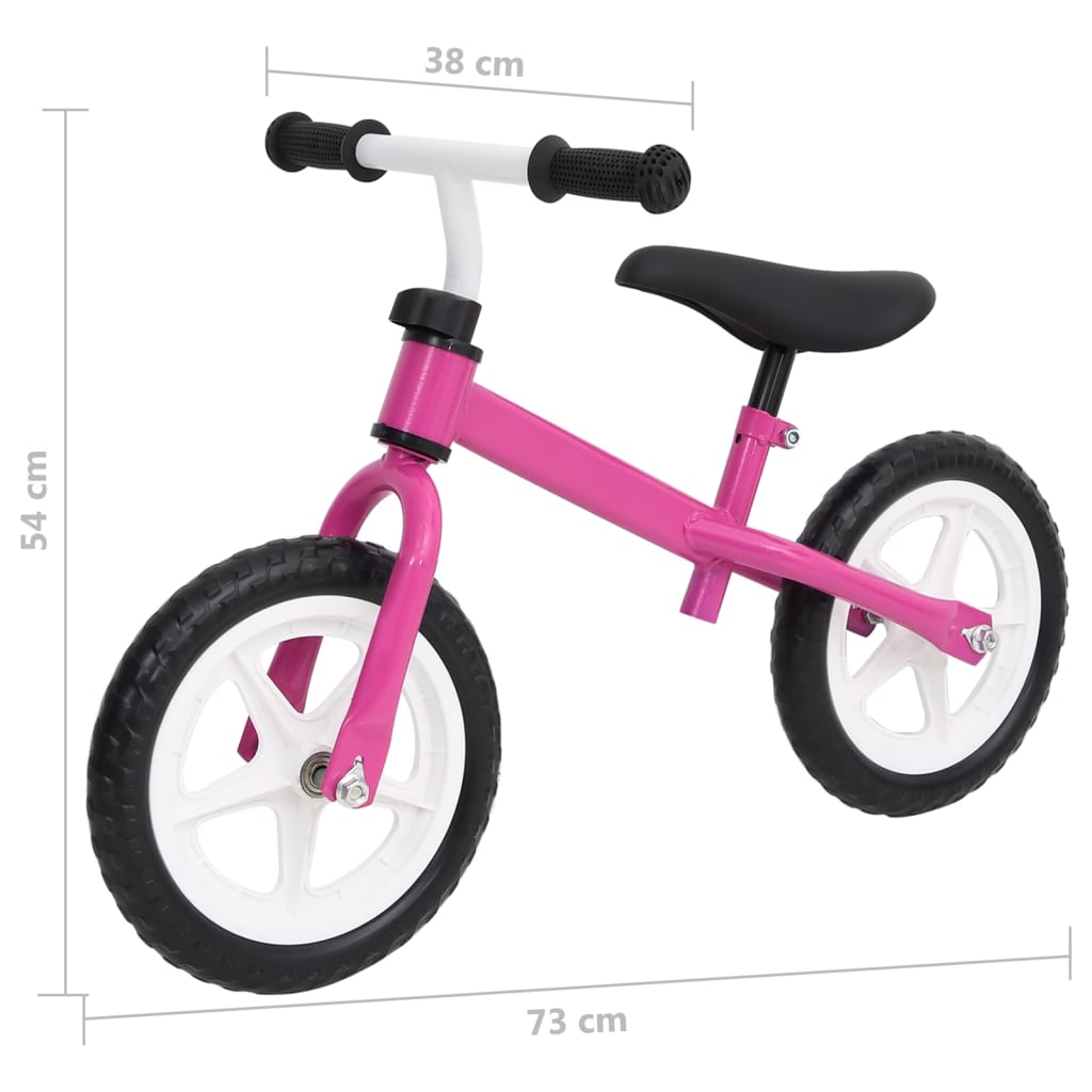 vidaXL Bicicleta de equilíbrio com rodas de 9,5" rosa