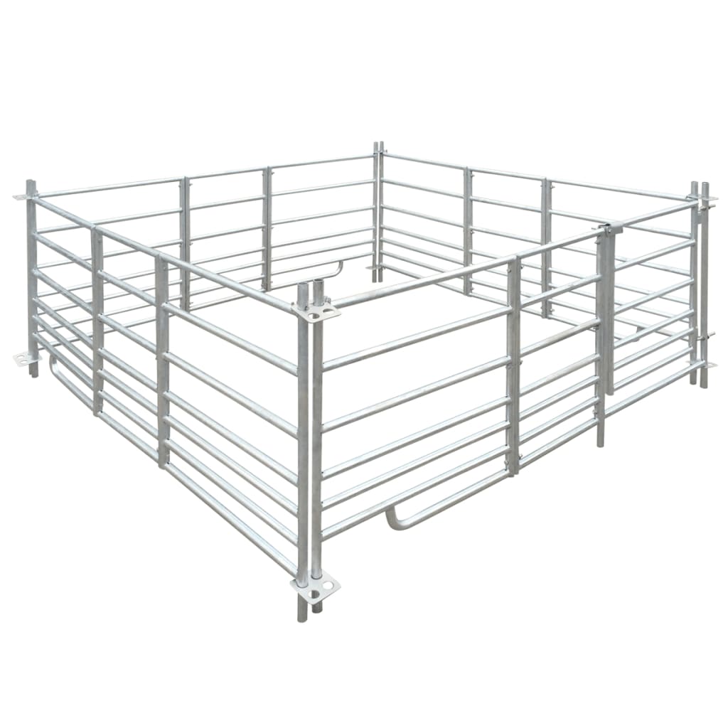 Curral/recinto para ovelhas c/ 4 painéis aço galvanizado 183x183x92 cm
