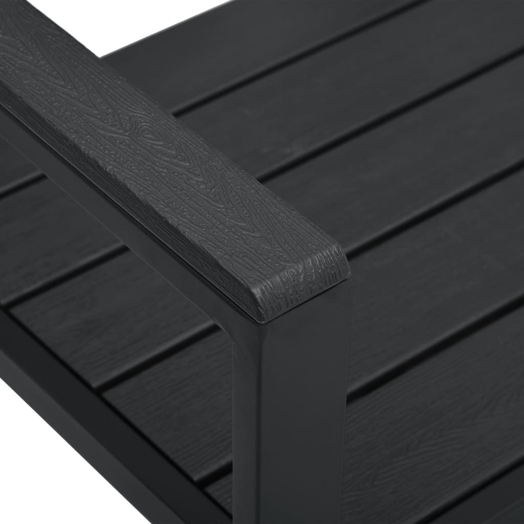 vidaXL Banco de jardim 120 cm PEAD aspeto de madeira preto