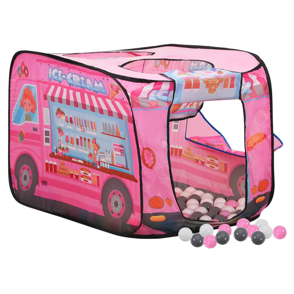 vidaXL Tenda de brincar infantil com 250 bolas 70x112x70 cm rosa