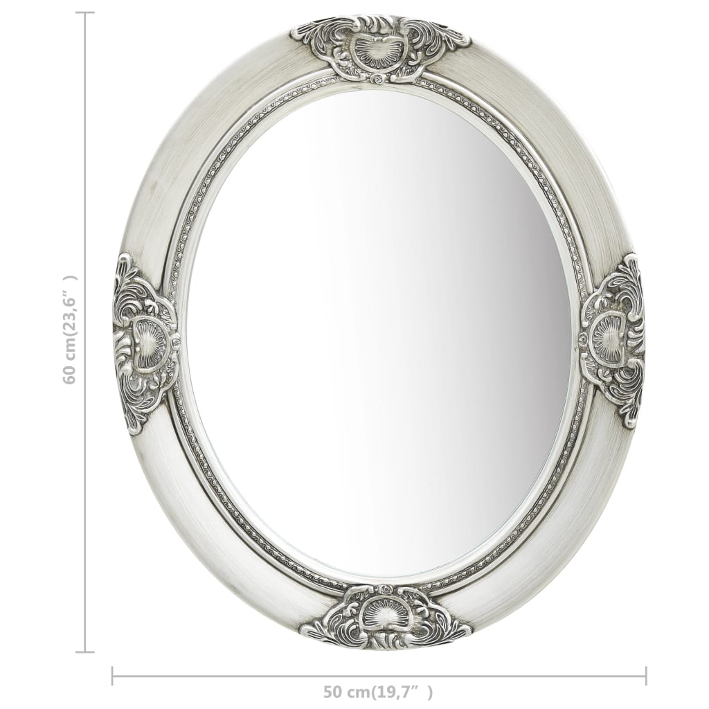 vidaXL Espelho de parede estilo barroco 50x60 cm prateado