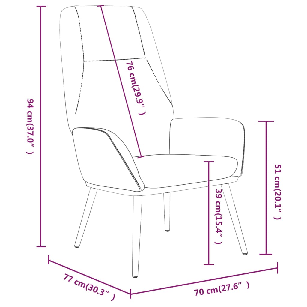 vidaXL Cadeira de descanso couro artificial castanho brilhante