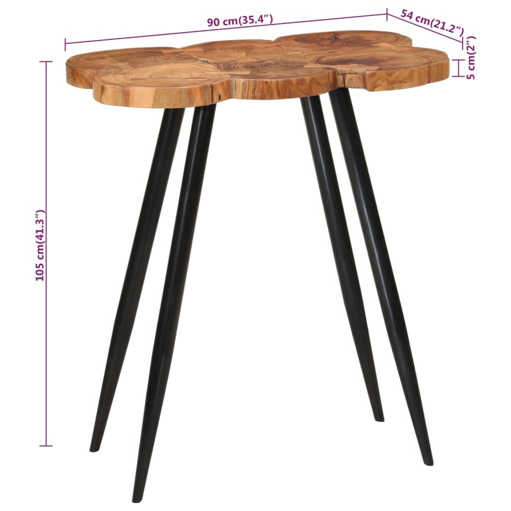 vidaXL Mesa de bar tronco de madeira 90x54x105 cm acácia maciça