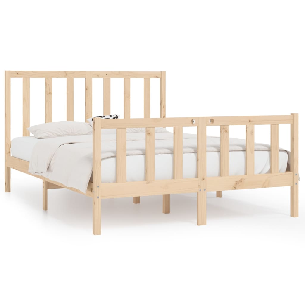 vidaXL Estrutura de cama dupla 4FT6 135x190 cm madeira maciça