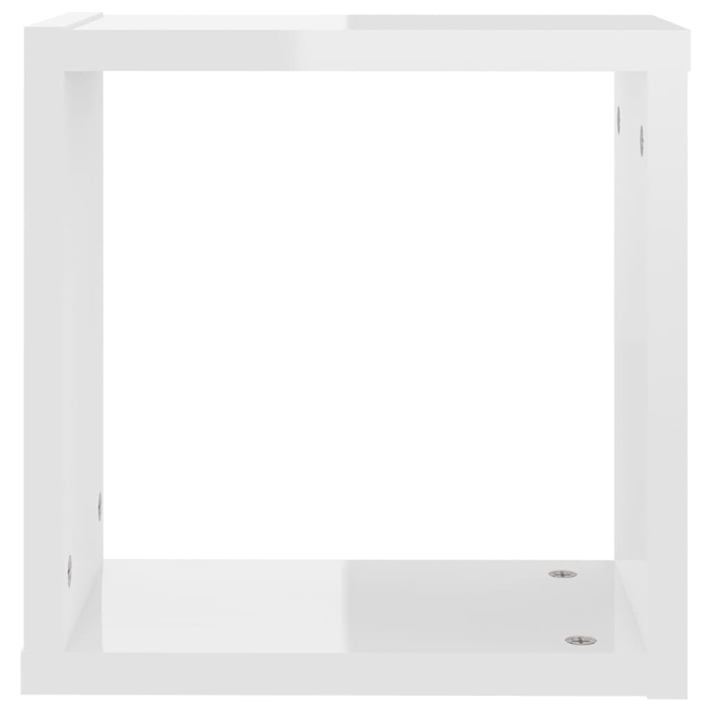 vidaXL Prateleiras parede forma de cubo 6 pcs 30x15x30cm branco brilh.