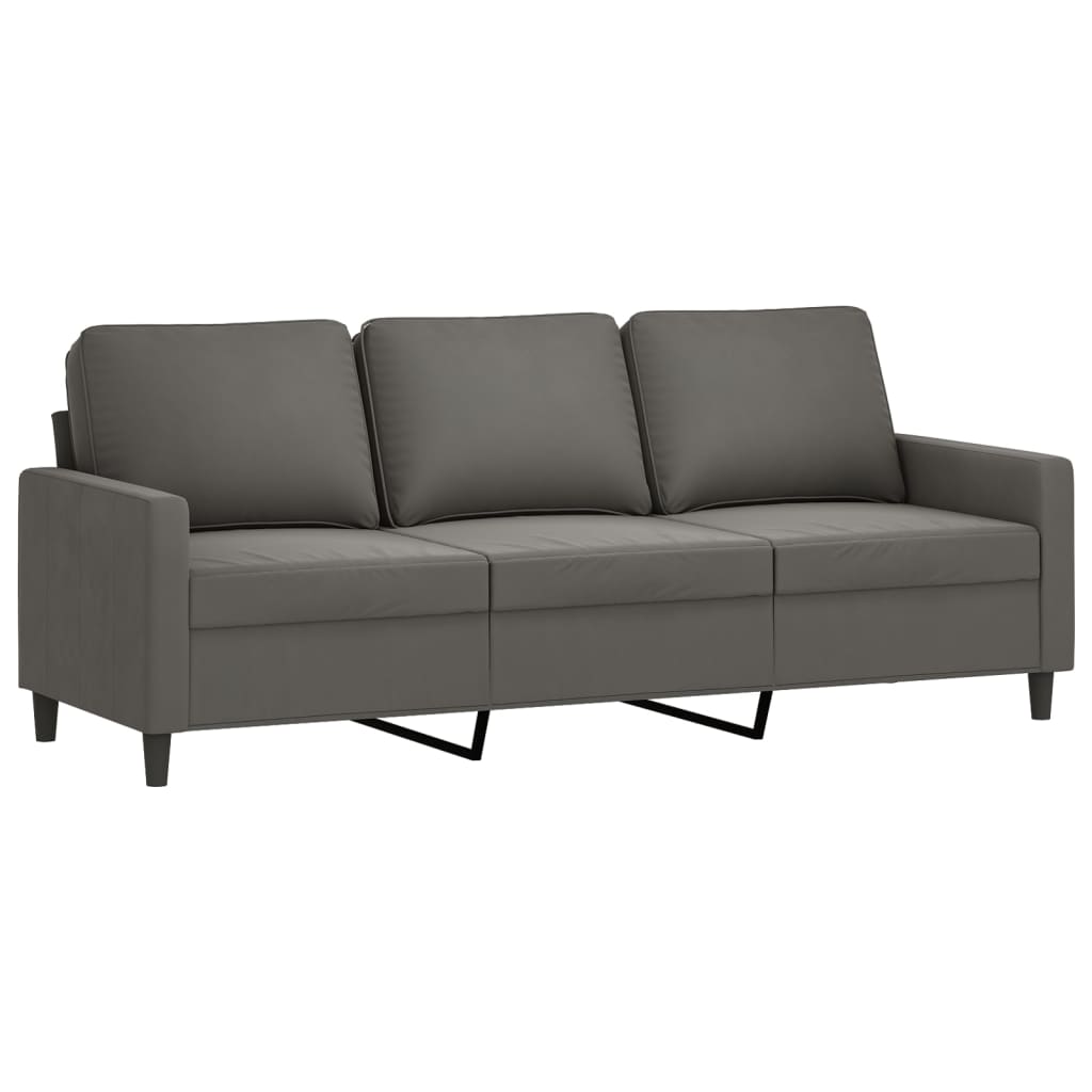 vidaXL 2 pcs conjunto de sofás com almofadões veludo cinzento-escuro
