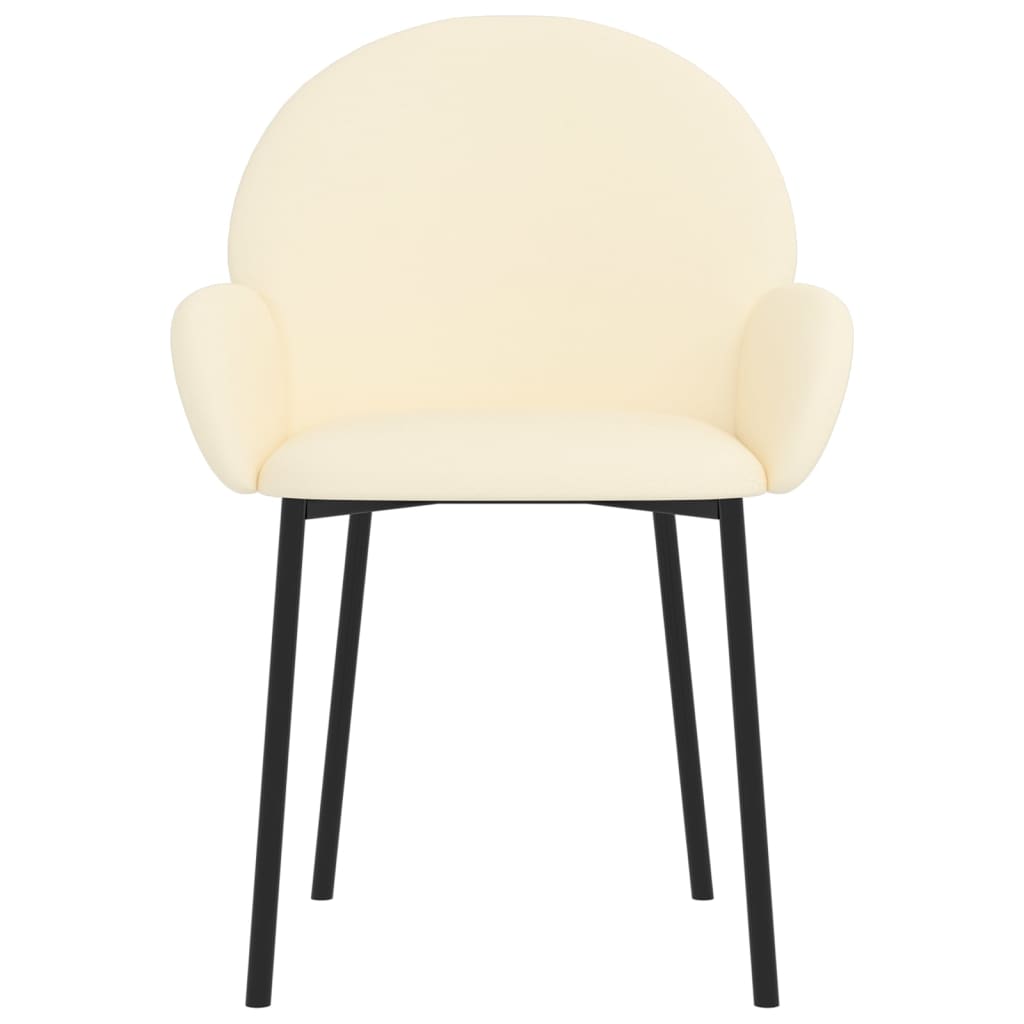 vidaXL Cadeiras de jantar 2 pcs couro artificial cor creme