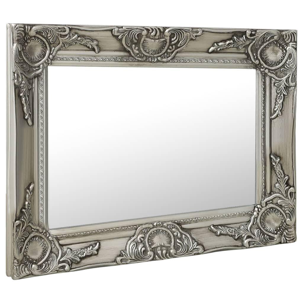 vidaXL Espelho de parede estilo barroco 50x40 cm prateado