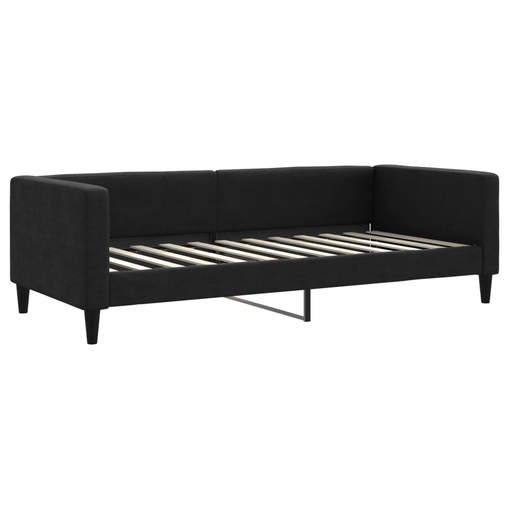 vidaXL Sofá-cama com colchão 90x200 cm tecido preto