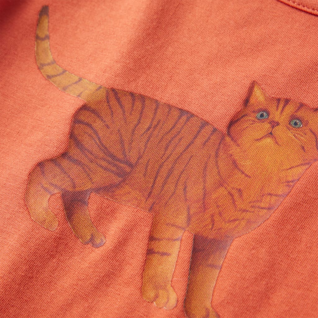 T-shirt de manga comprida para criança laranja-queimado 92