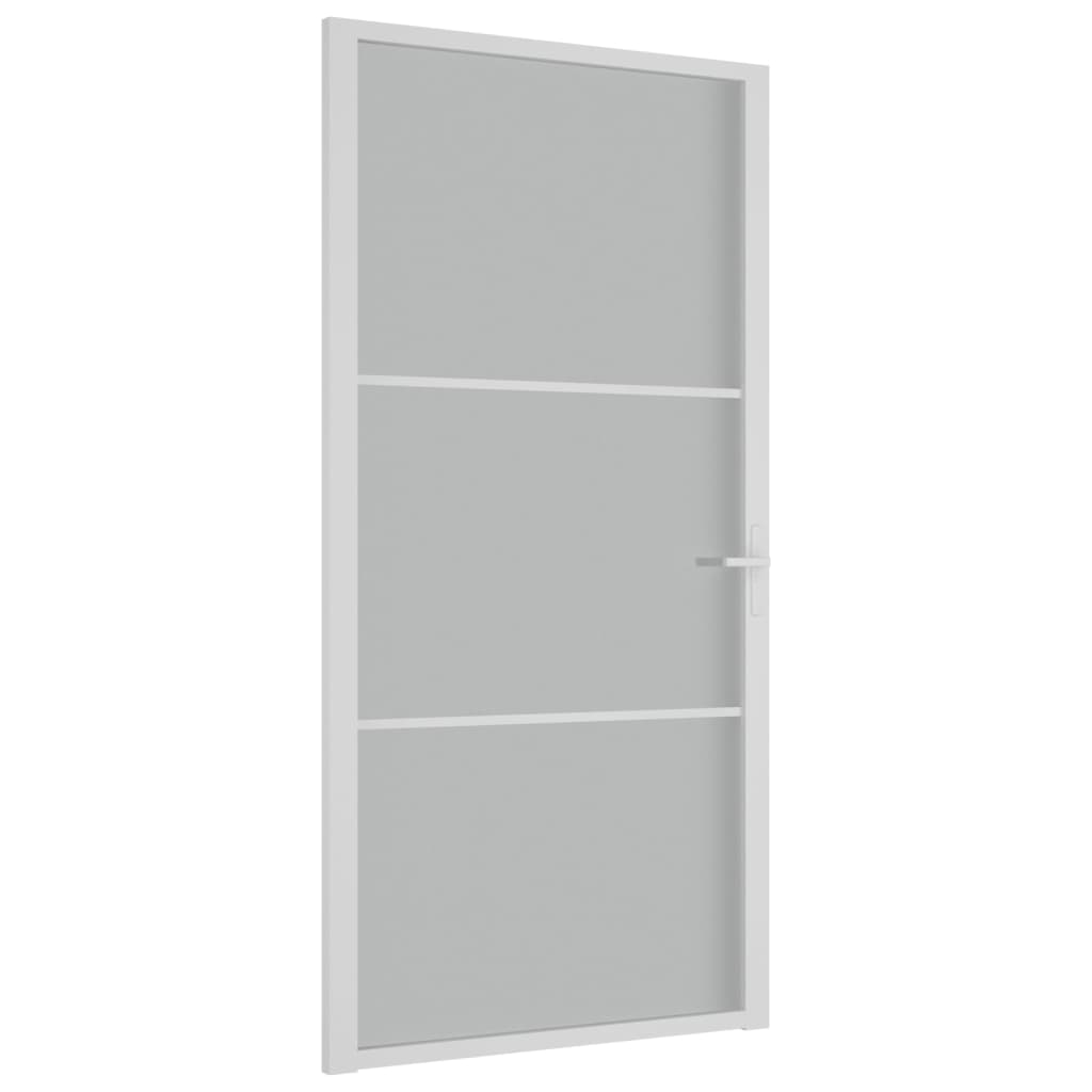 vidaXL Porta de interior 102,5x201,5 cm vidro fosco e alumínio branco