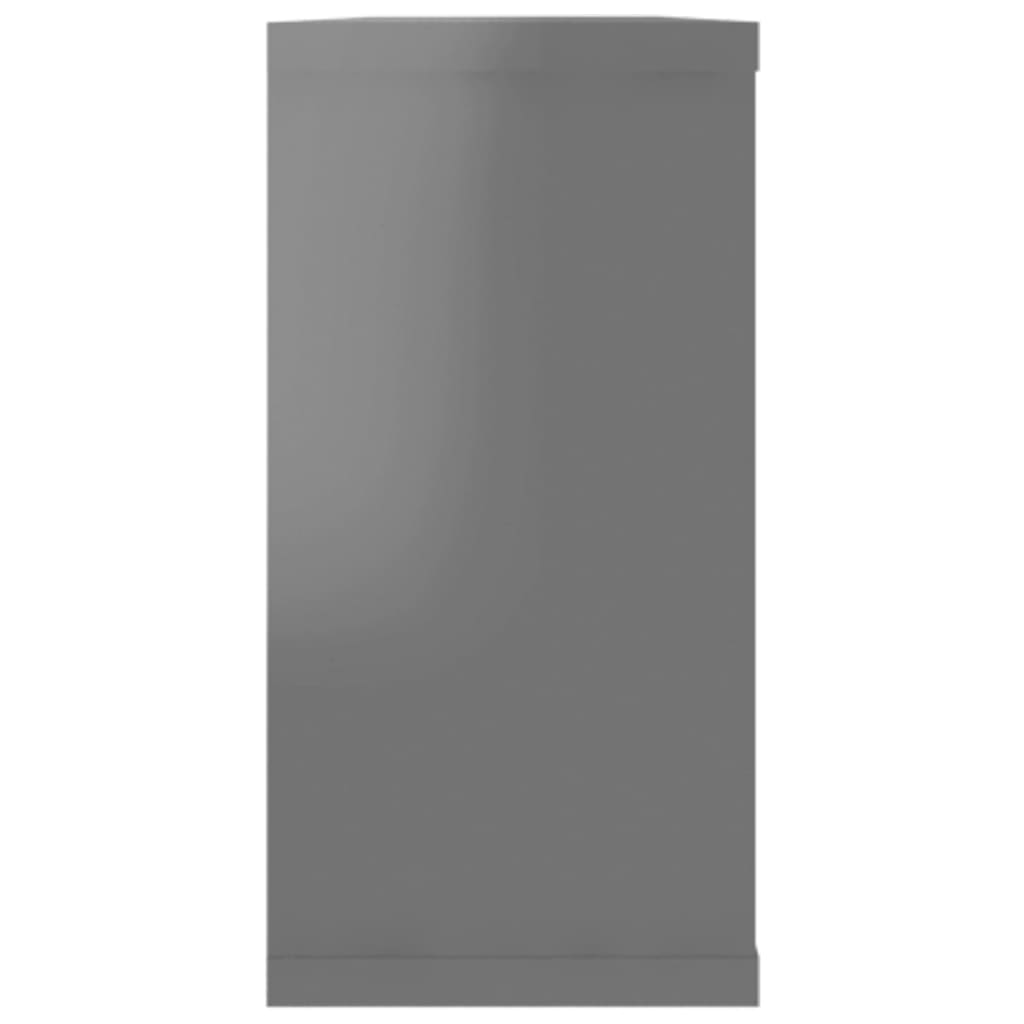 vidaXL Estantes de parede cúbicas 6pcs contr. 100x15x30cm cinza brilh.