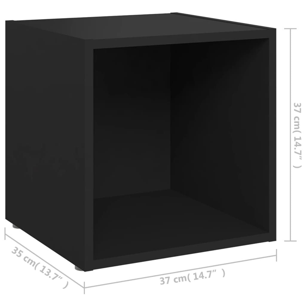 vidaXL Móvel de TV 37x35x37 cm contraplacado preto