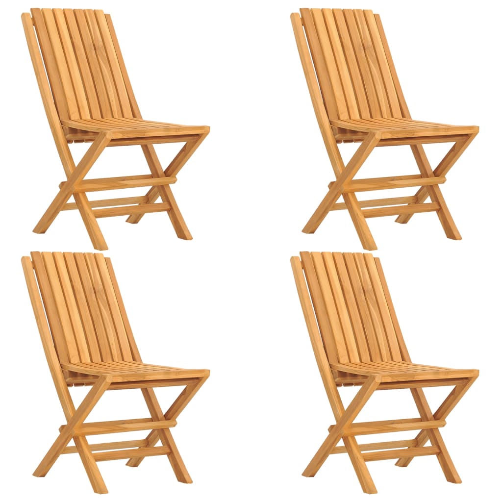 vidaXL Cadeiras de jardim dobráveis 4 pcs 47x47x89 cm teca maciça