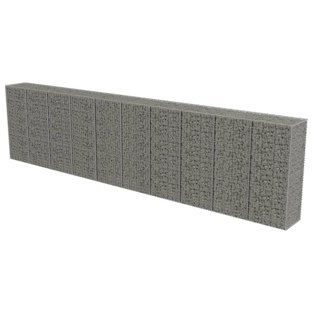 vidaXL Muro gabião com tampas aço galvanizado 600x50x150 cm