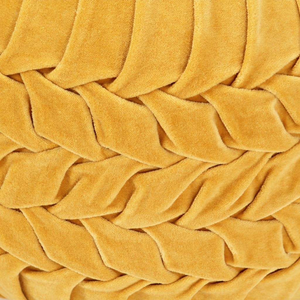 vidaXL Pufe em veludo de algodão design smock 40x30 cm amarelo