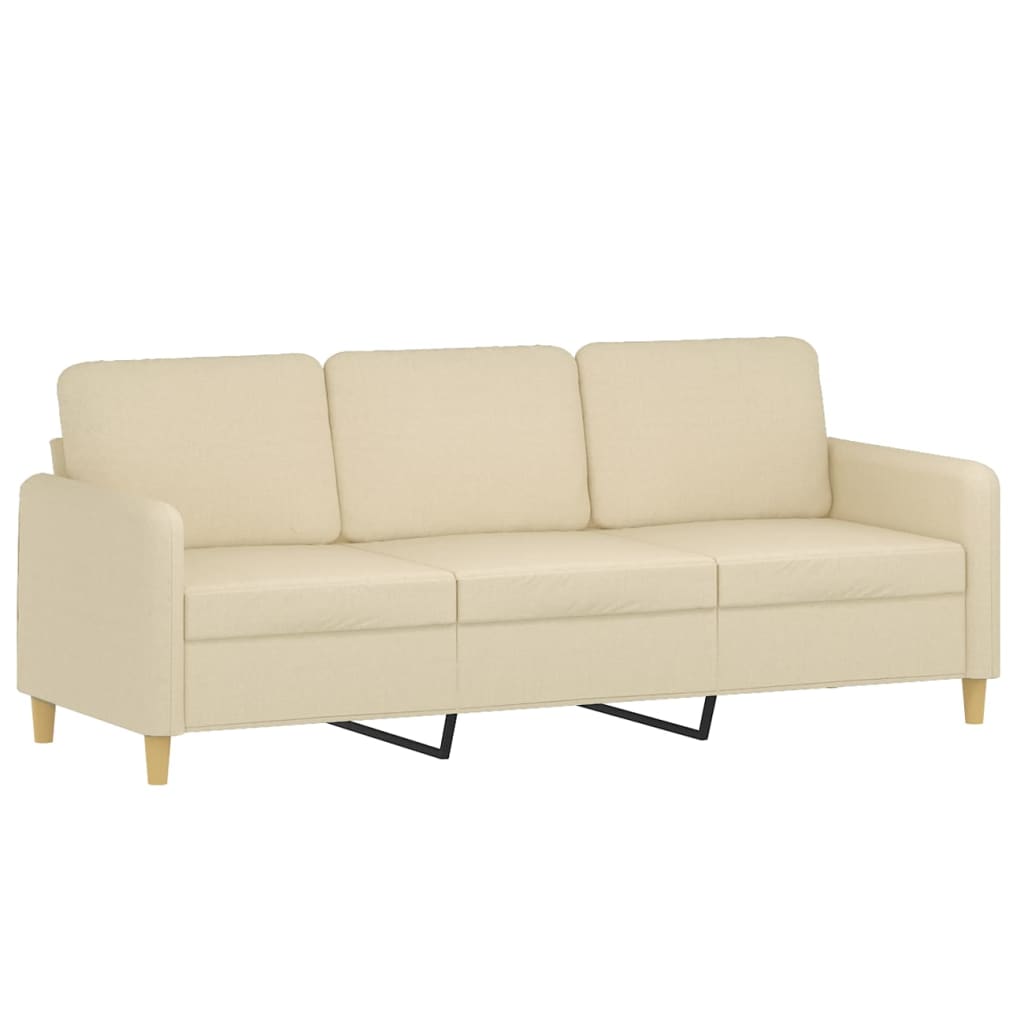vidaXL 2 pcs conjunto de sofás com almofadões tecido cor creme
