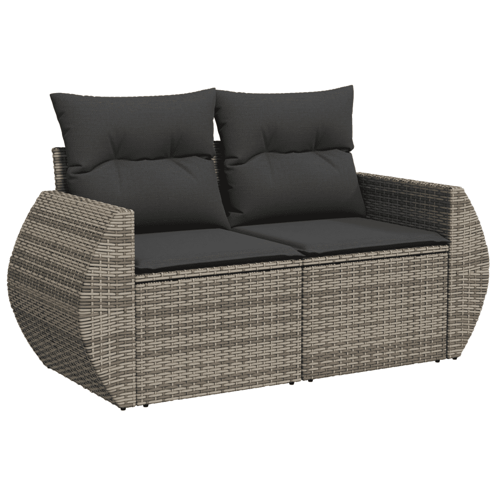 vidaXL 6 pcs conjunto sofás de jardim com almofadões vime cinzento