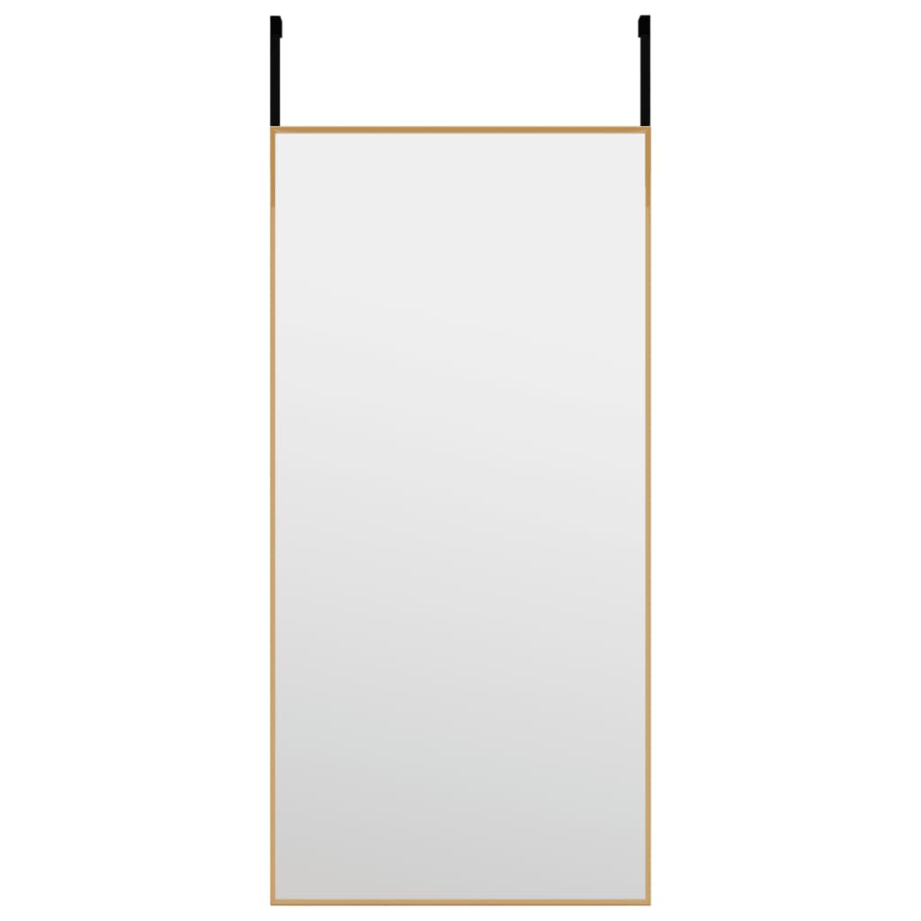 vidaXL Espelho para porta 30x60 cm vidro e alumínio dourado