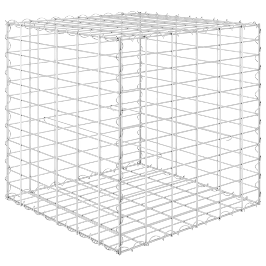 vidaXL Canteiro elevado/cubo gabião 60x60x60 cm fio de aço