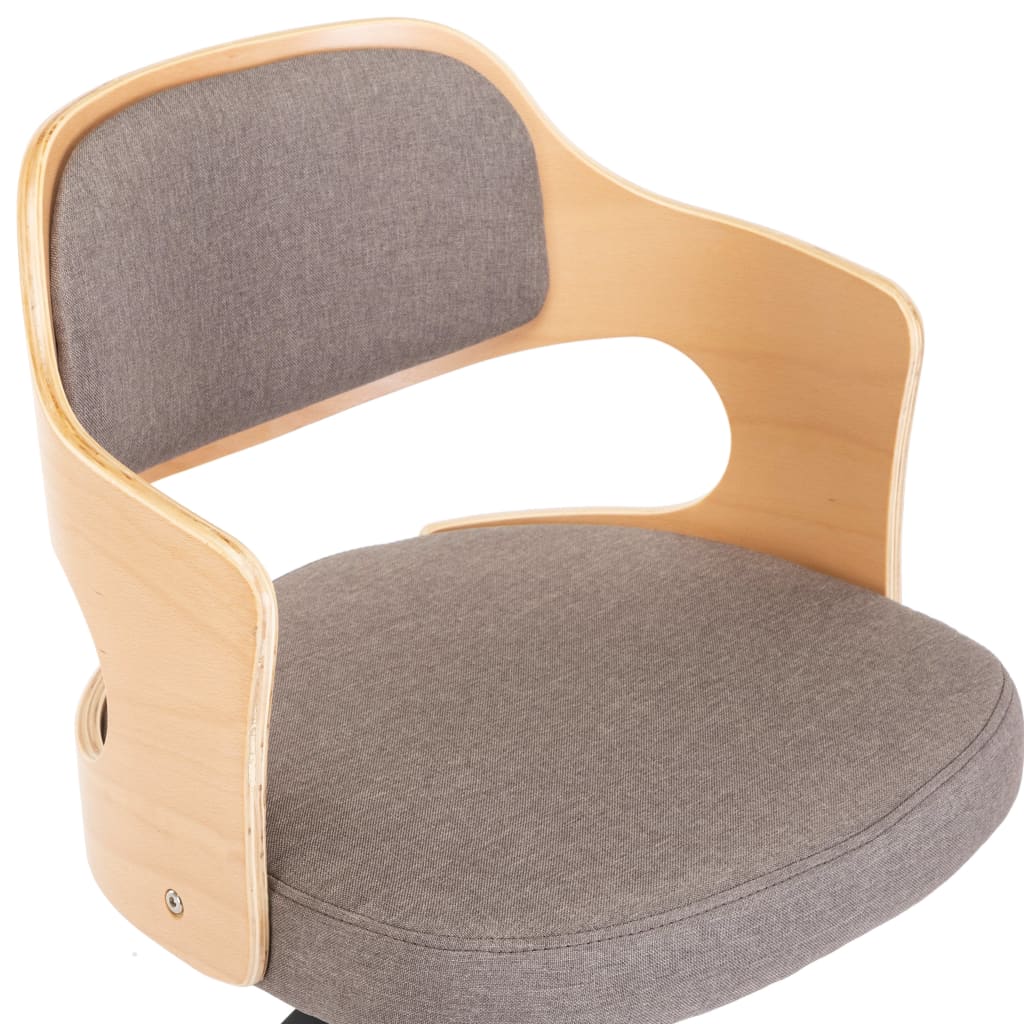vidaXL Cadeiras jantar 2 pcs madeira curvada/tecido cinza-acastanhado