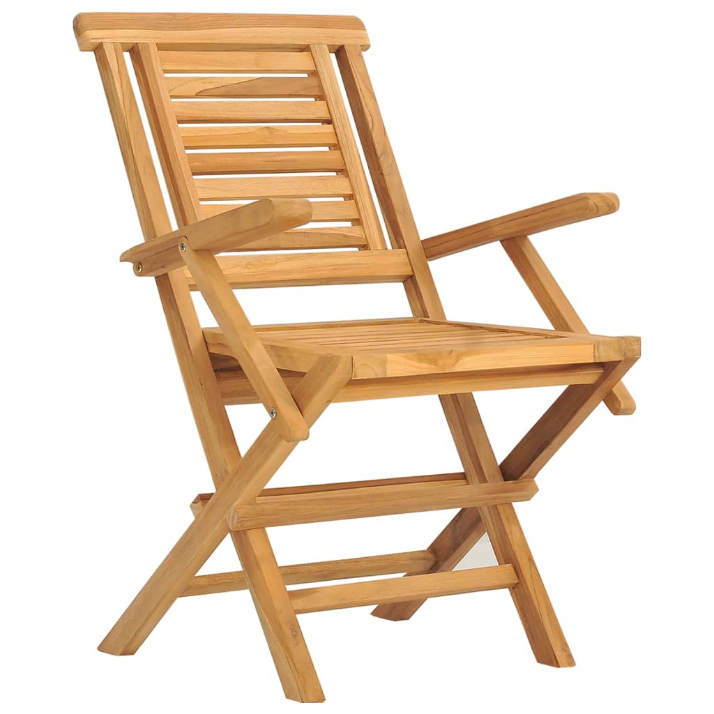 vidaXL Cadeiras de jardim dobráveis 8 pcs 56x63x90 cm teca maciça