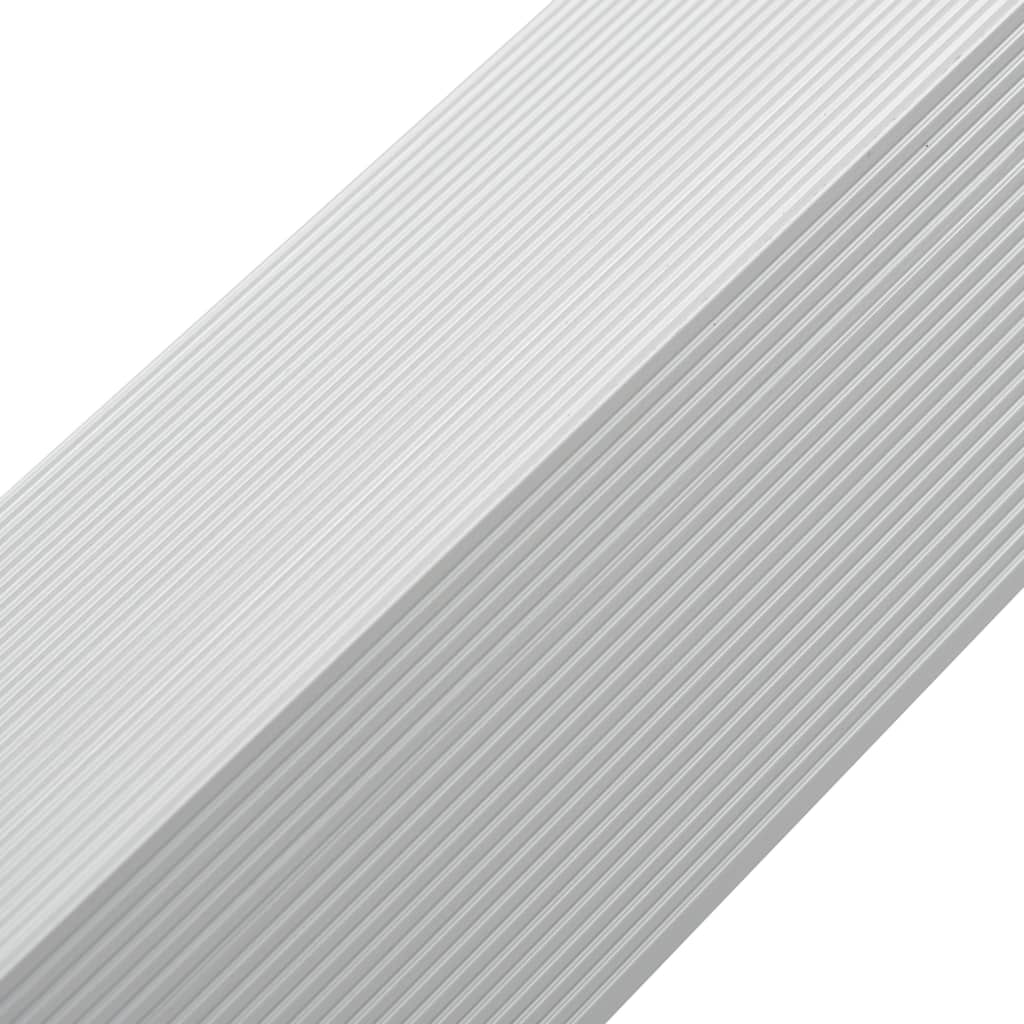 vidaXL Perfis angulares p/ pavimento em alumínio 5 pcs 170 cm prateado