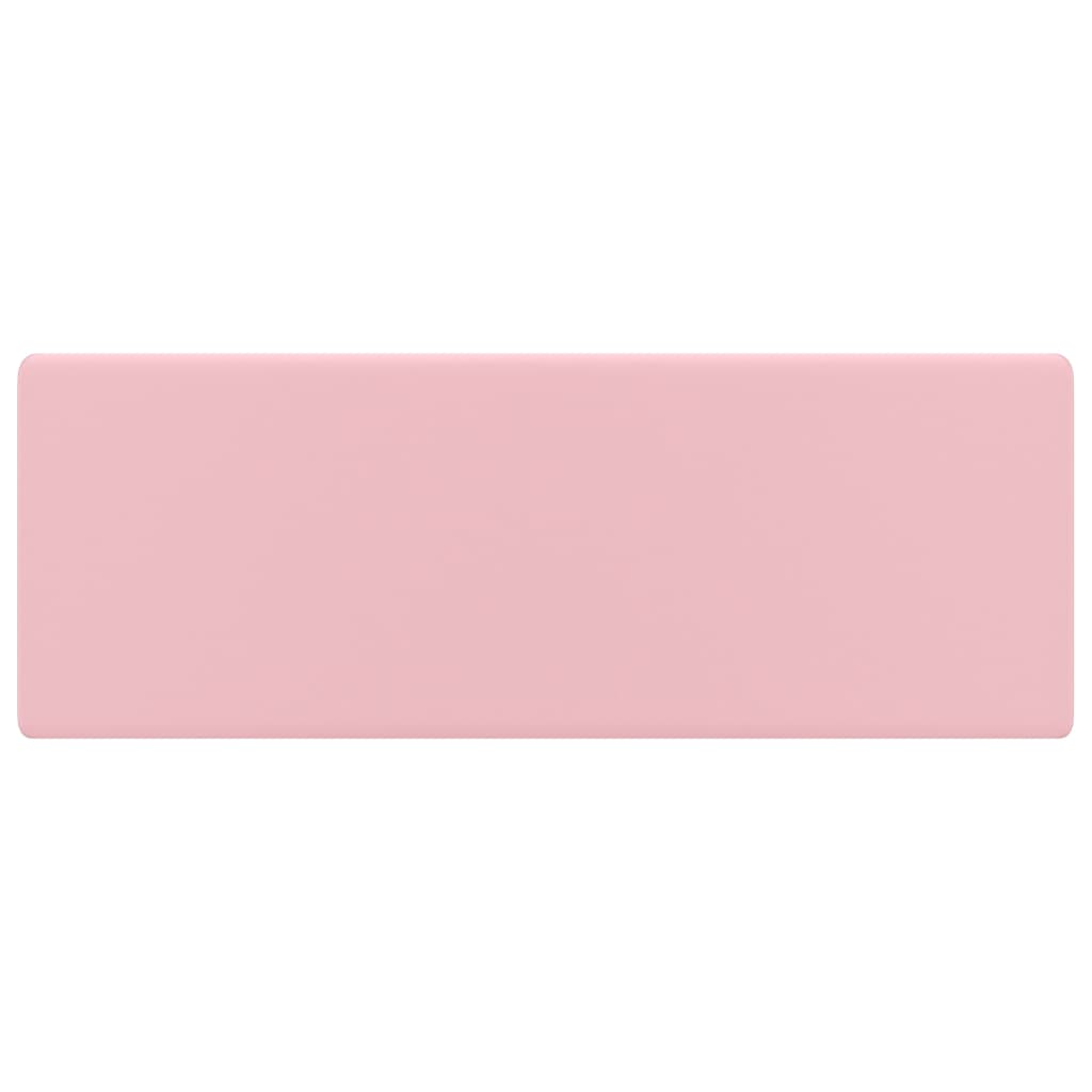 vidaXL Lavatório luxuoso quadrado 41x41 cm cerâmica rosa mate