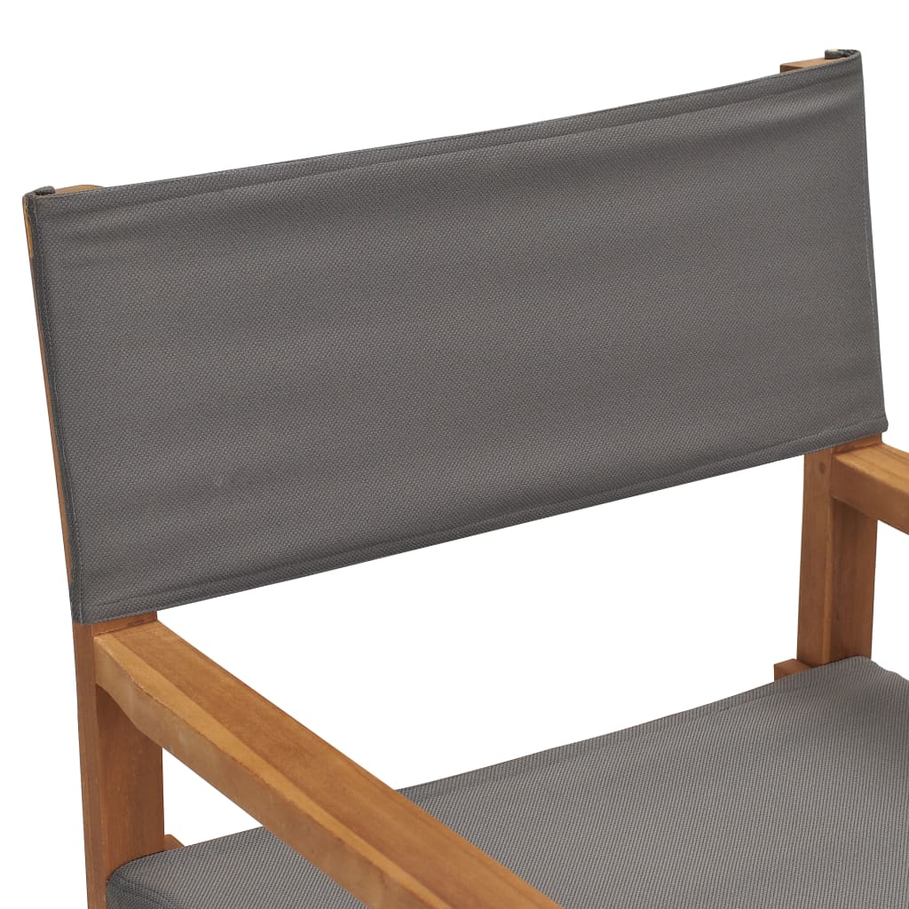 vidaXL Cadeira de realizador em madeira de teca maciça cinzento