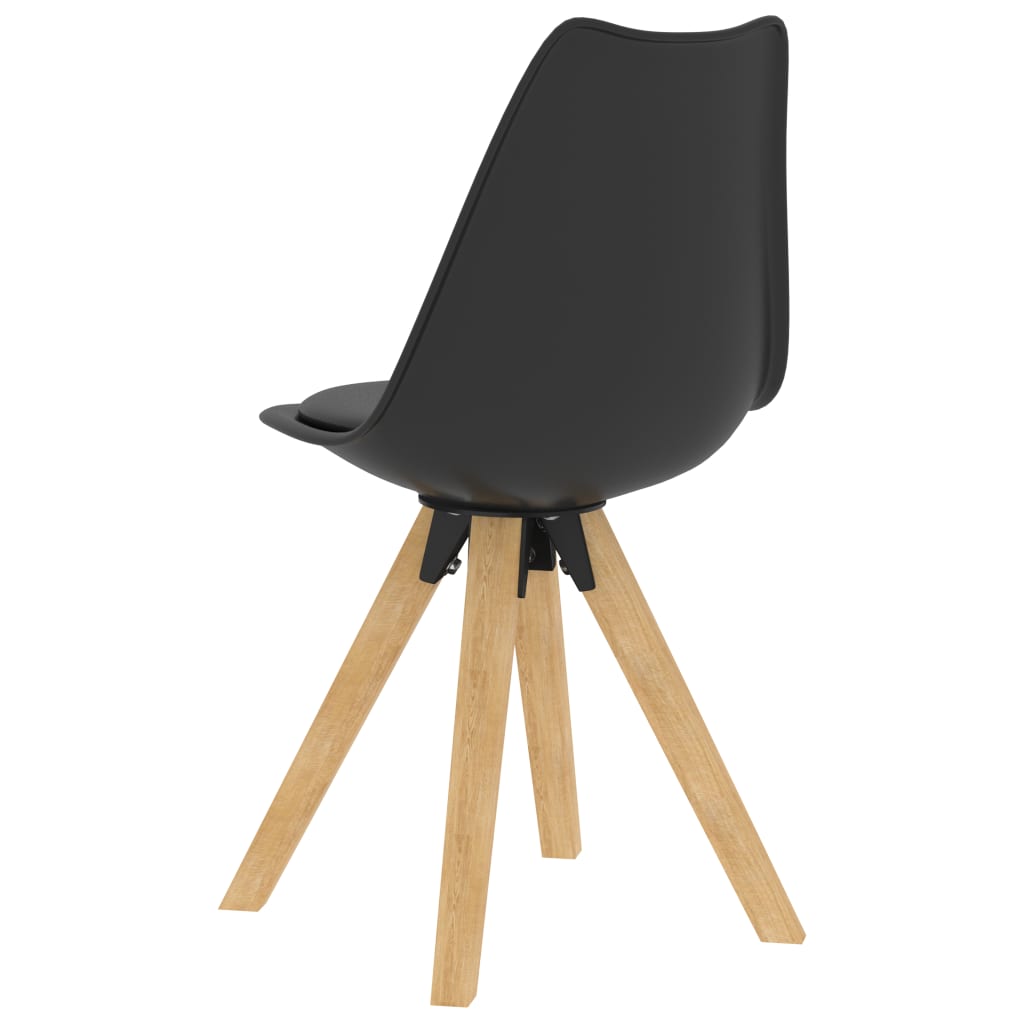 vidaXL Cadeiras de jantar 4 pcs PP e madeira de faia maciça preto