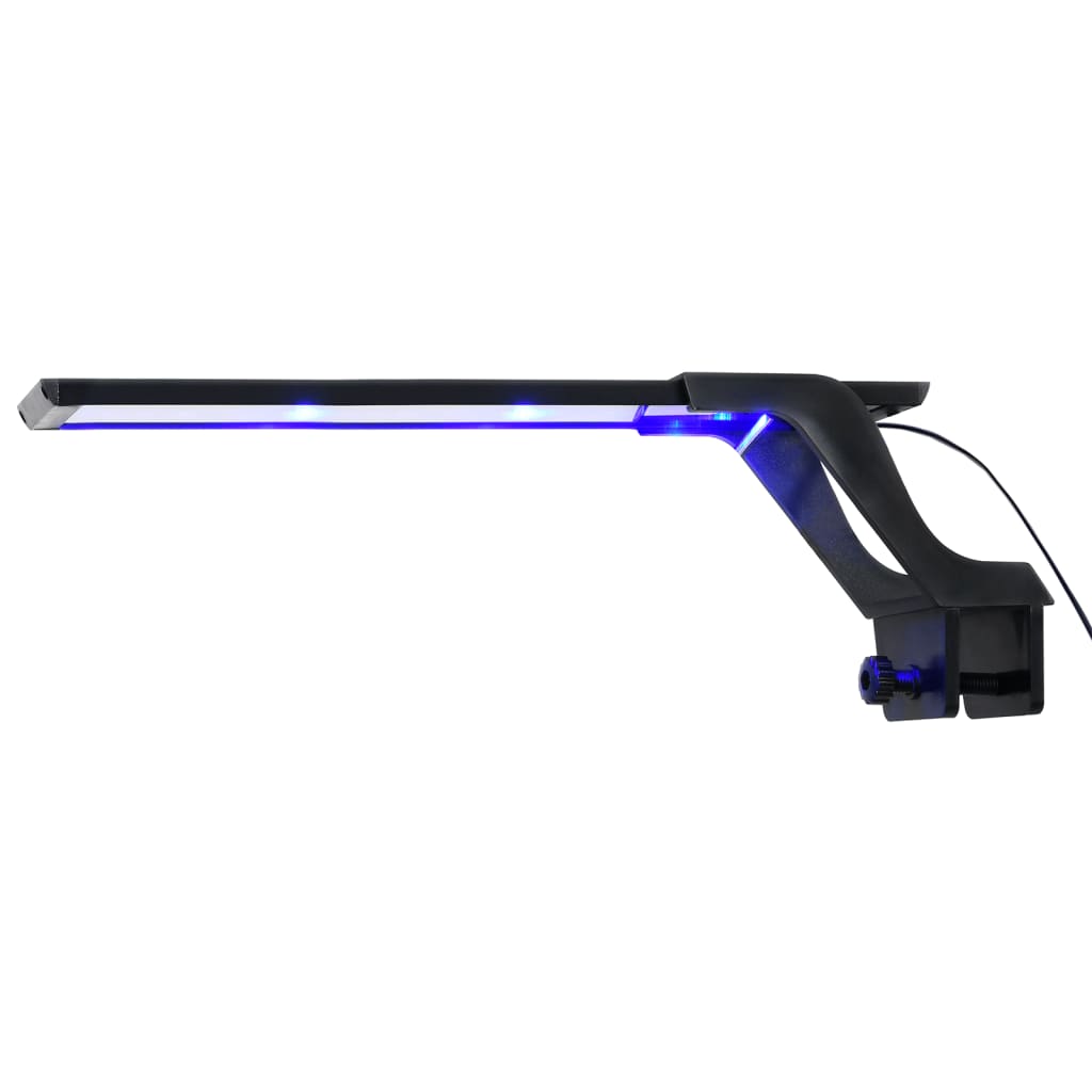 vidaXL Lâmpada de aquário LED com braçadeira 35-55 cm azul e branco