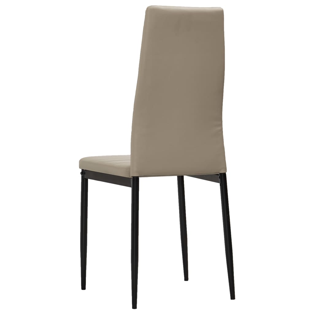 vidaXL Cadeiras de jantar 4 pcs couro artificial cappuccino
