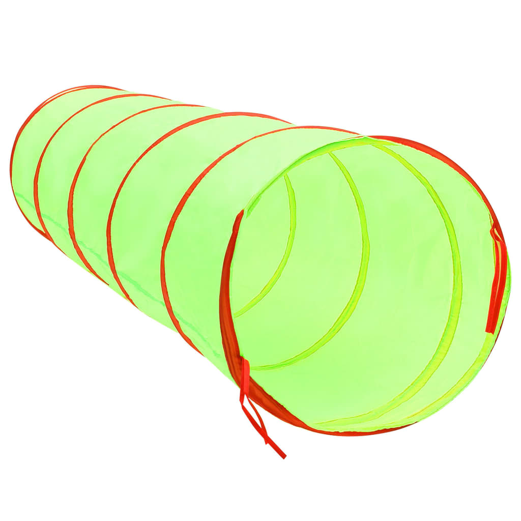 vidaXL Túnel de brincar infantil com 250 bolas 175 cm poliéster verde