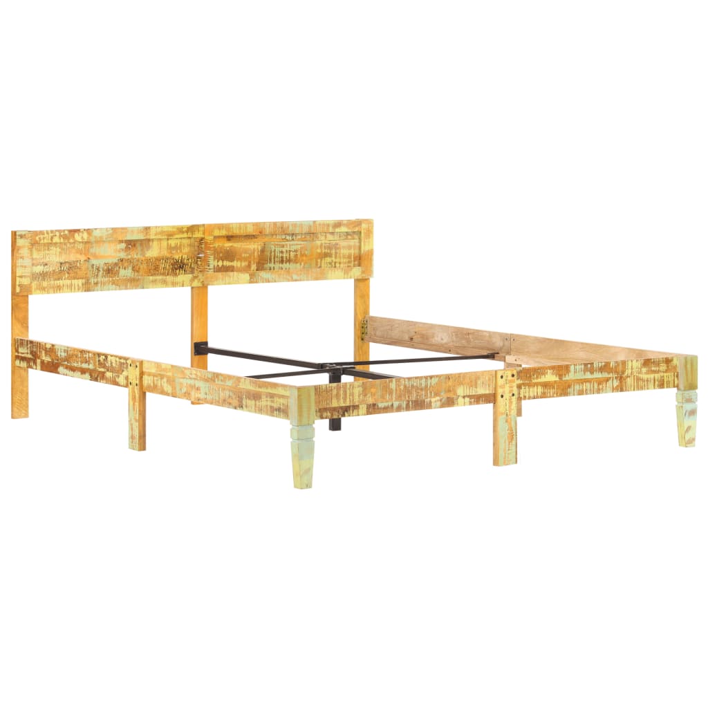 vidaXL Estrutura de cama madeira recuperada maciça 160x200 cm