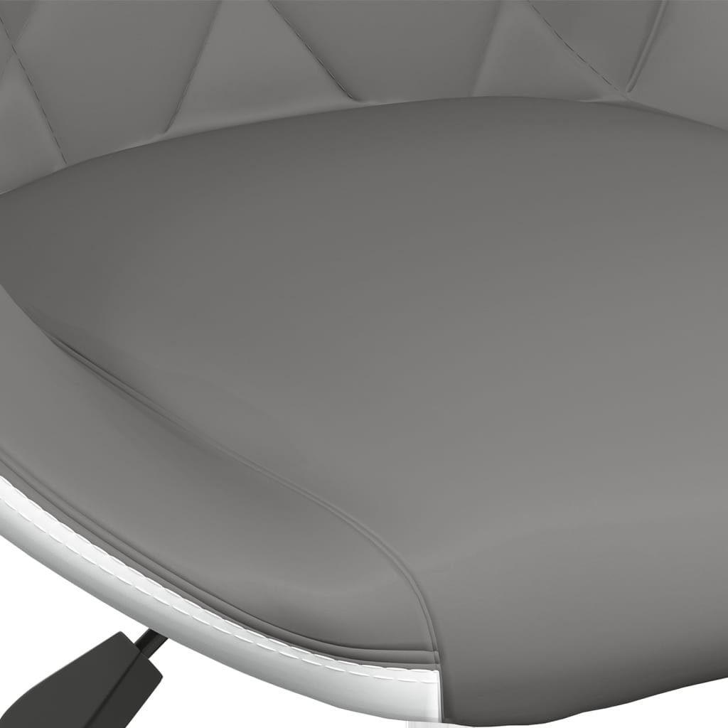 vidaXL Cadeira escritório giratória couro artificial cinzento e branco
