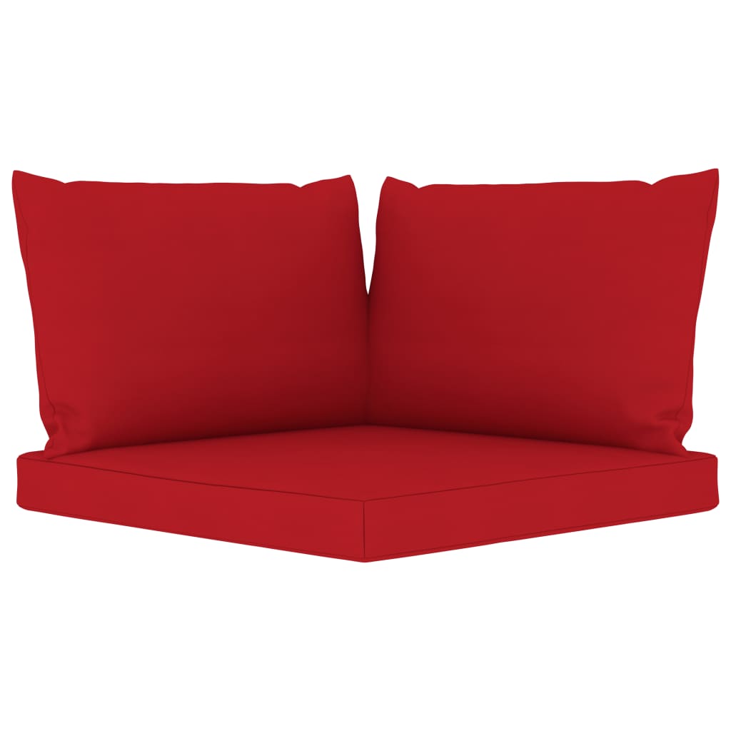 vidaXL 9 pcs conjunto lounge para jardim com almofadões vermelhos