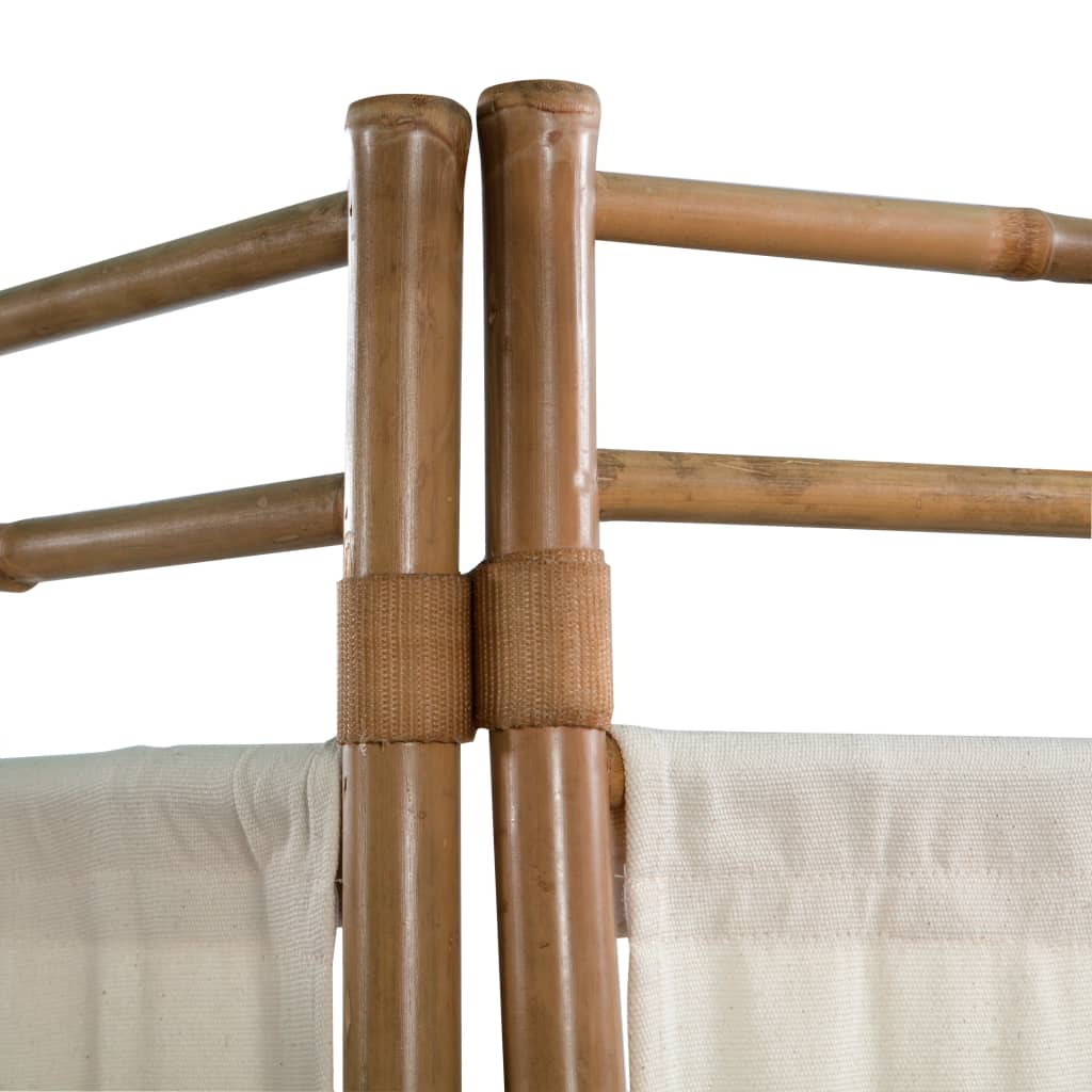vidaXL Biombo com 3 painéis dobráveis bambu e lona 120 cm