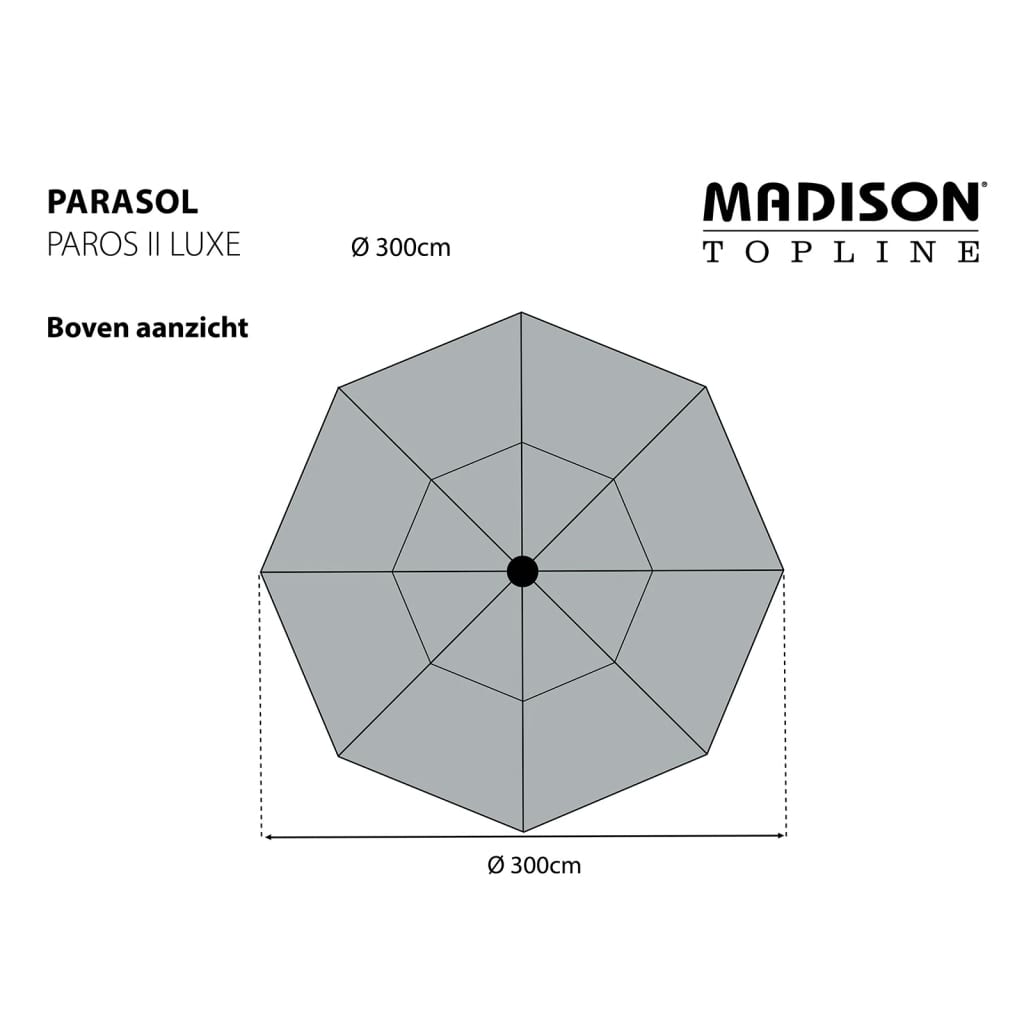 Madison Guarda-sol Paros II Luxe 300 cm verde salva