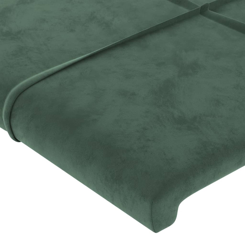 vidaXL Cabeceira cama c/ abas veludo 83x16x118/128 cm verde-escuro
