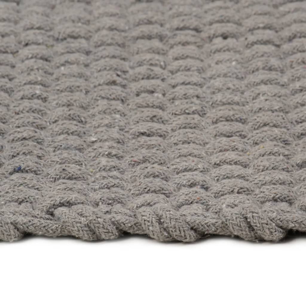 vidaXL Tapete retangular natural 120x180 cm algodão cinza