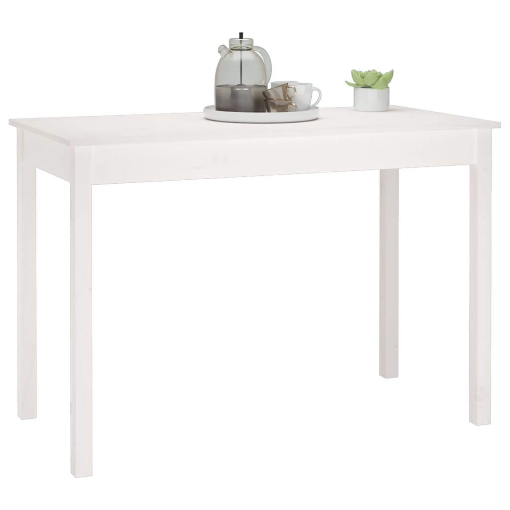 vidaXL Mesa de jantar 110x55x75 cm madeira de pinho maciça branco