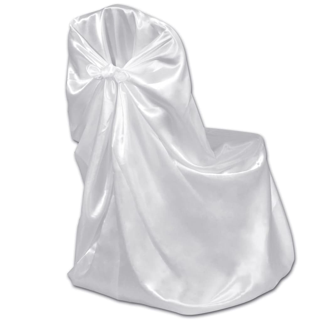 vidaXL Capa de cadeira para banquetes de casamento 12 pcs branco